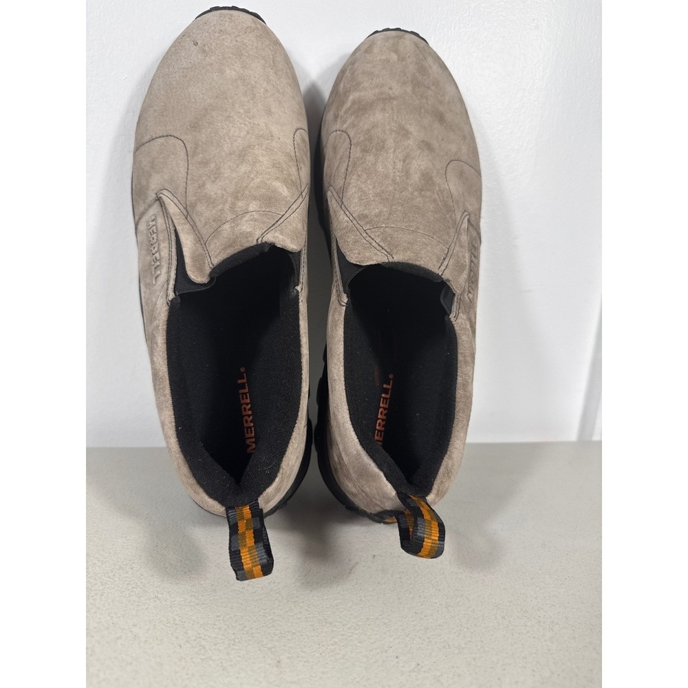 Merrell Jungle Moc Mens Tan Taupe Suede Slip On Outdoor Loafers Shoes Sz 12 W